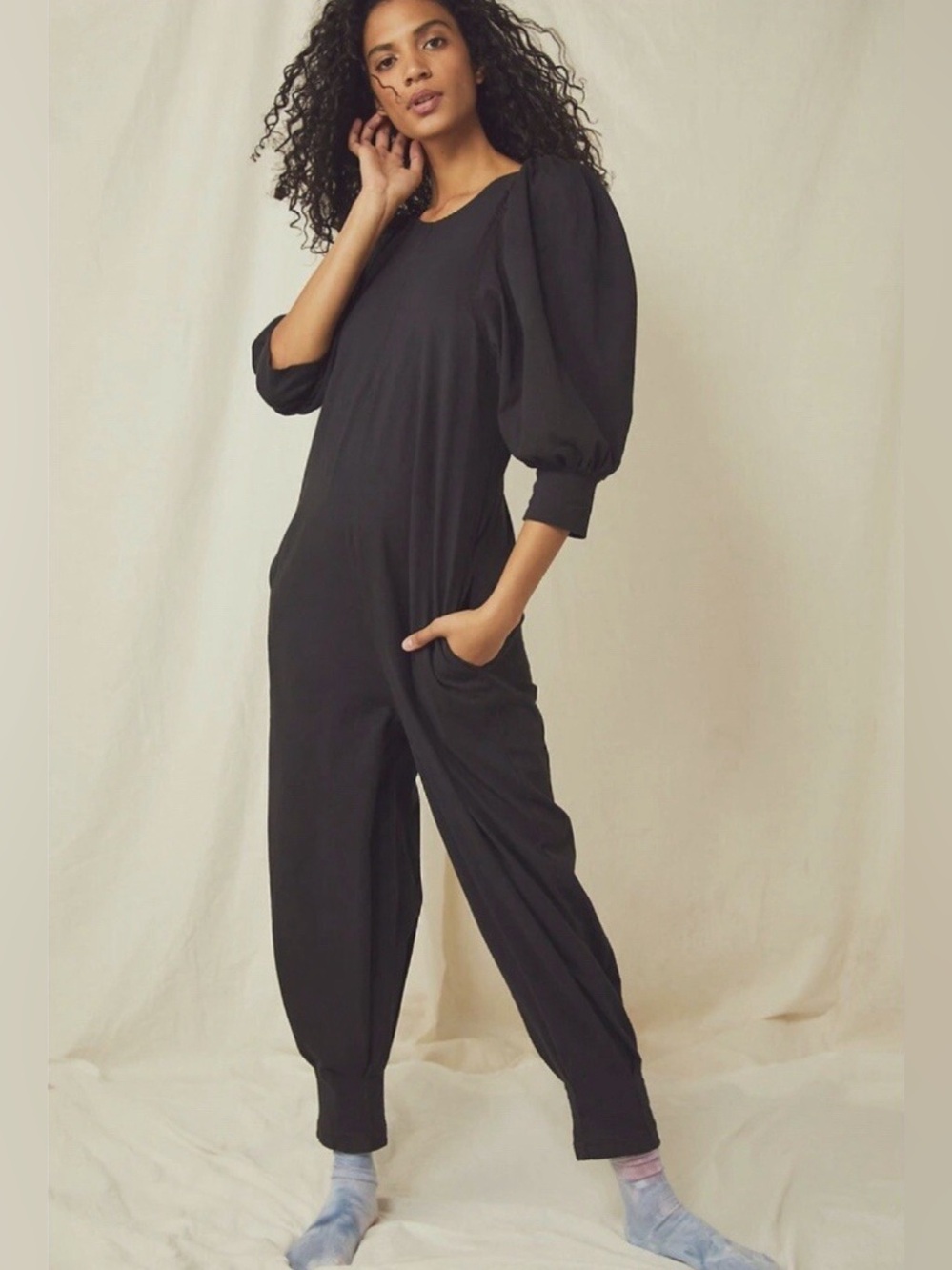 Free People Jackie One Piece Jumpsuit in Black Size M